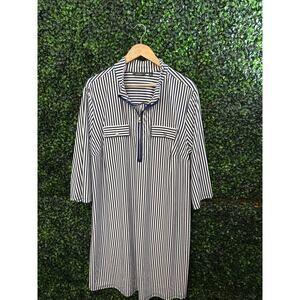 Mlle Gabrielle Plus, Dress, Blue and White, Women’s Size 2X Casual, Comfortable